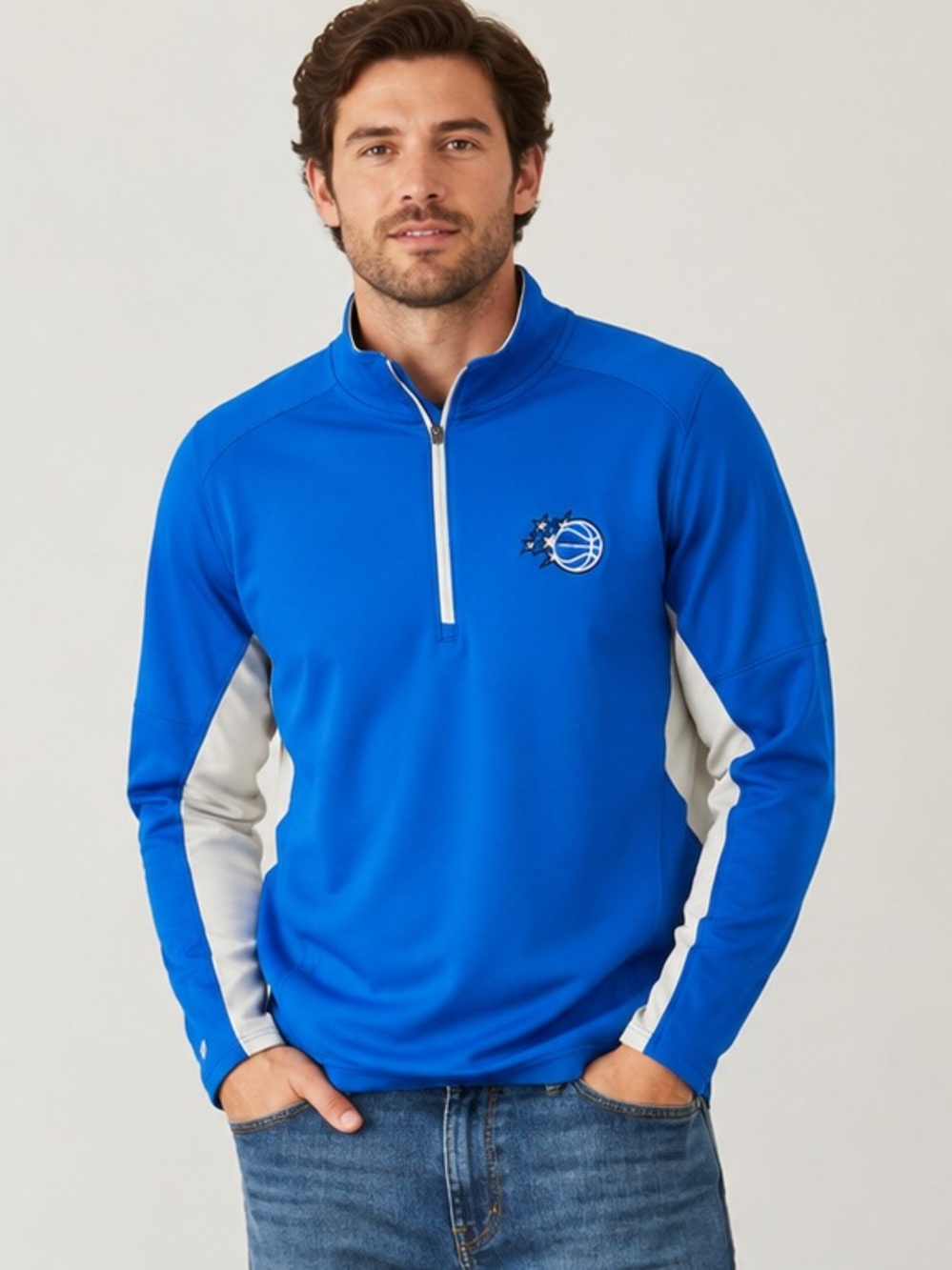 Men's Orlando Magic Antigua Royal New Logo  Quarter-Zip Pullover Top size small